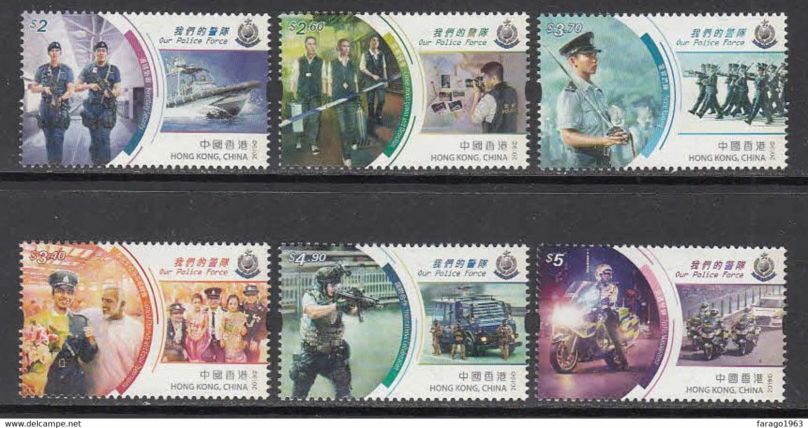 2019 Hong Kong Police Complete Set Of 6 MNH @ BELOW FACE VALUE - Unused Stamps