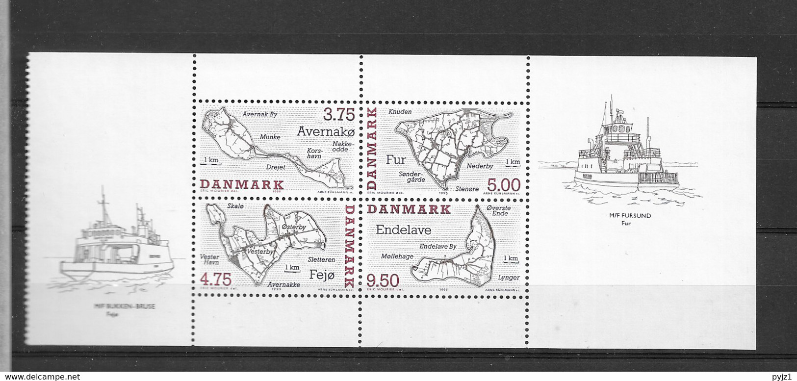1995 MNH Denmark, Booklet Pane - Blocks & Sheetlets