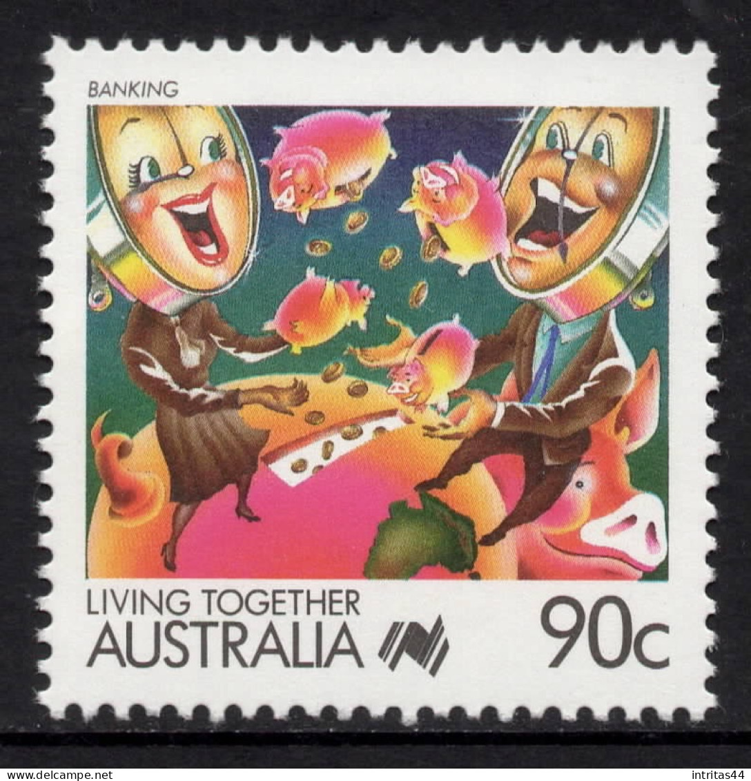 AUSTRALIA 1988 LIVING TOGETHER  " 90c BANKING " STAMP MNH - Ungebraucht