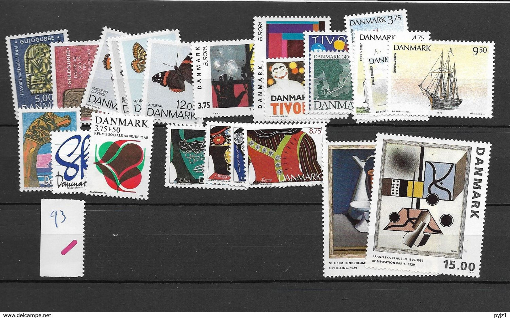 1993 MNH Denmark, Year Complete, Postfris** - Años Completos