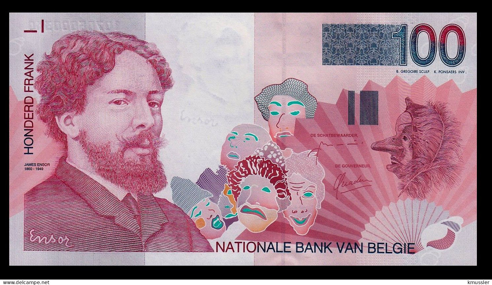 # # # Banknote Belgien (Belgium) 100 Francs UNC # # # - 100 Frank