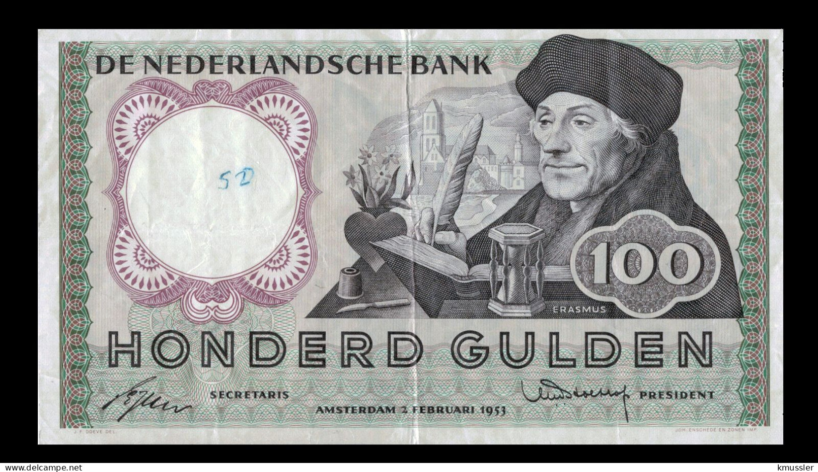 # # # Banknote Niederlande (Netherlands) 100 Gulden 1953 # # # - 100 Florín Holandés (gulden)