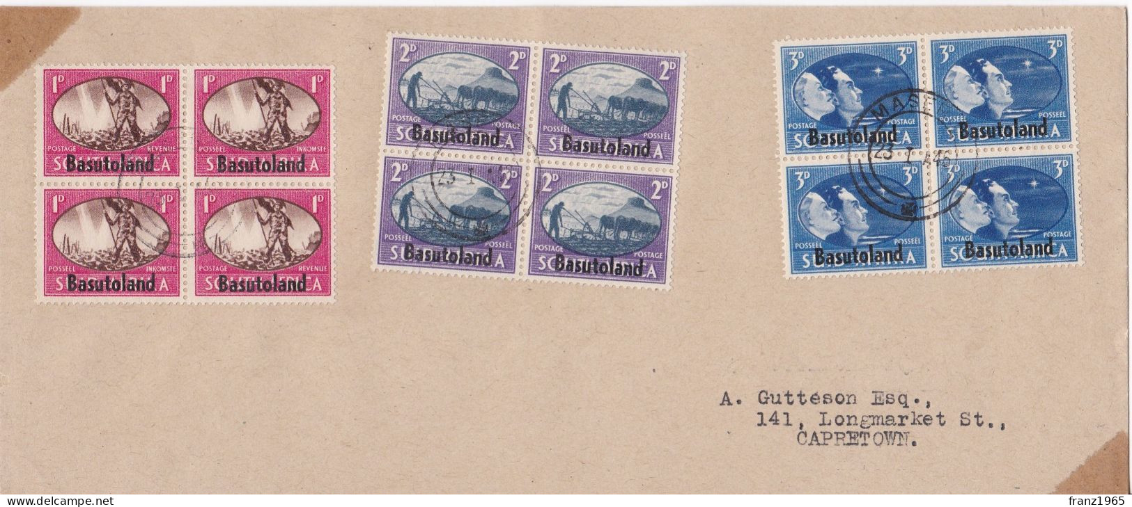 To Basutoland To South Africa - 1946 - 1933-1964 Crown Colony
