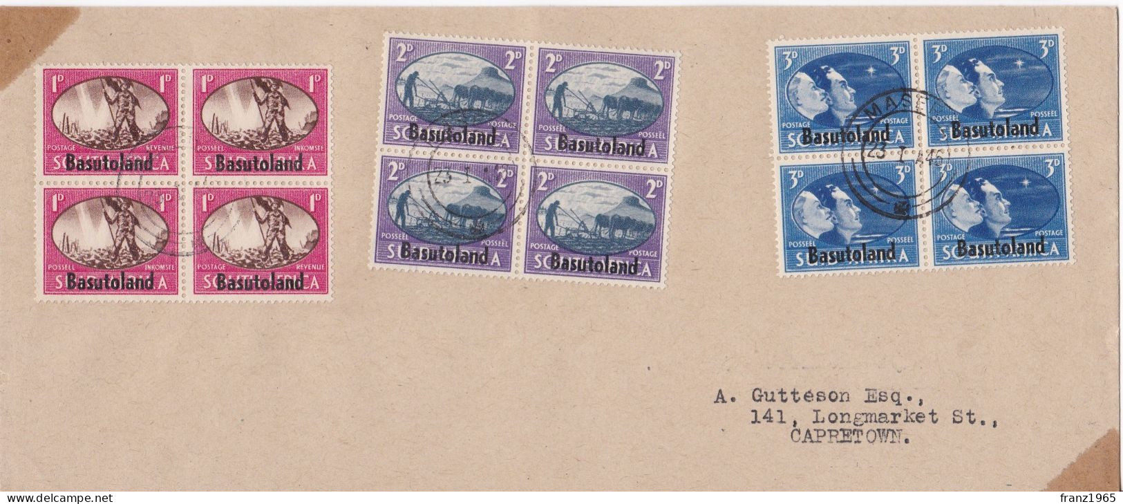 To Basutoland To South Africa - 1946 - 1933-1964 Colonie Britannique