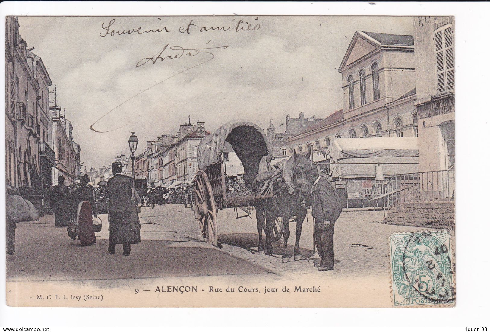 9 - ALENCON - Rue Du Cours, Jour De Marché - Alencon