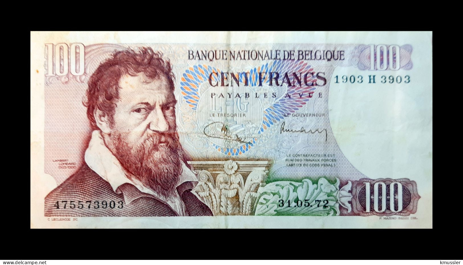 # # # Banknote Belgien (Belgium) 100 Francs # # # - 100 Francs