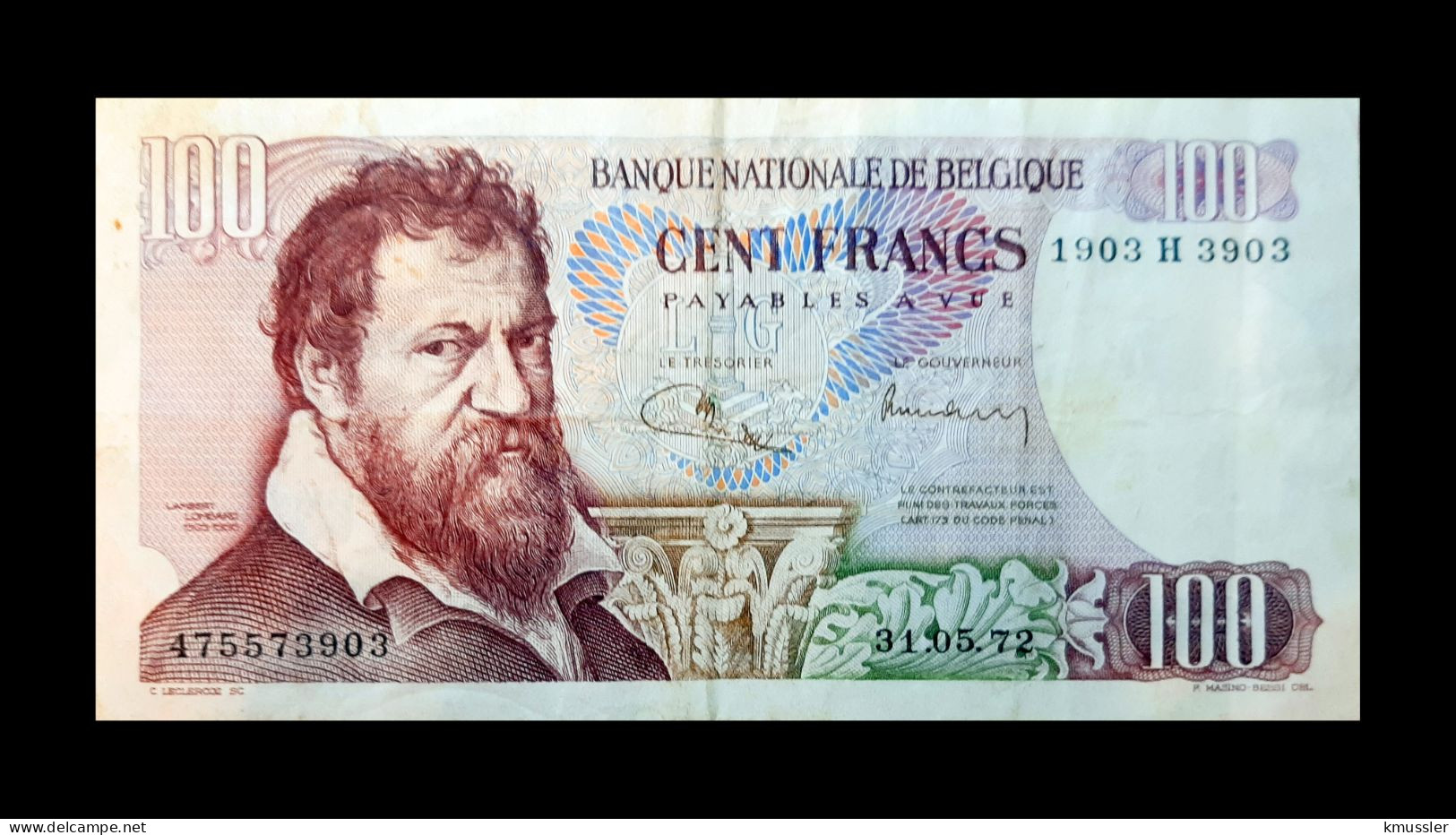 # # # Banknote Belgien (Belgium) 100 Francs # # # - 100 Francos