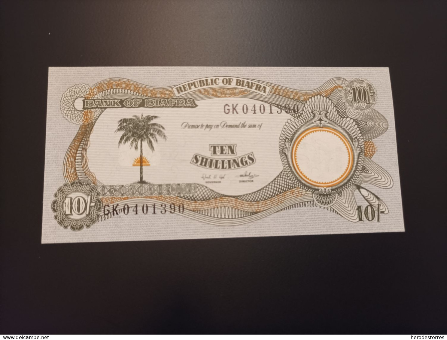 Billete De Biafra, 10 Shillings, Año 1969, UNC - República Centroafricana