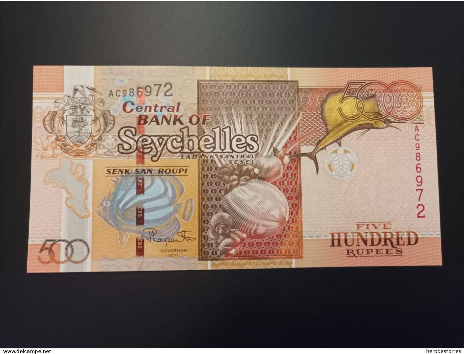 Billete De Seychelles De 500 Rupias, Año 2011, UNC - Seychellen