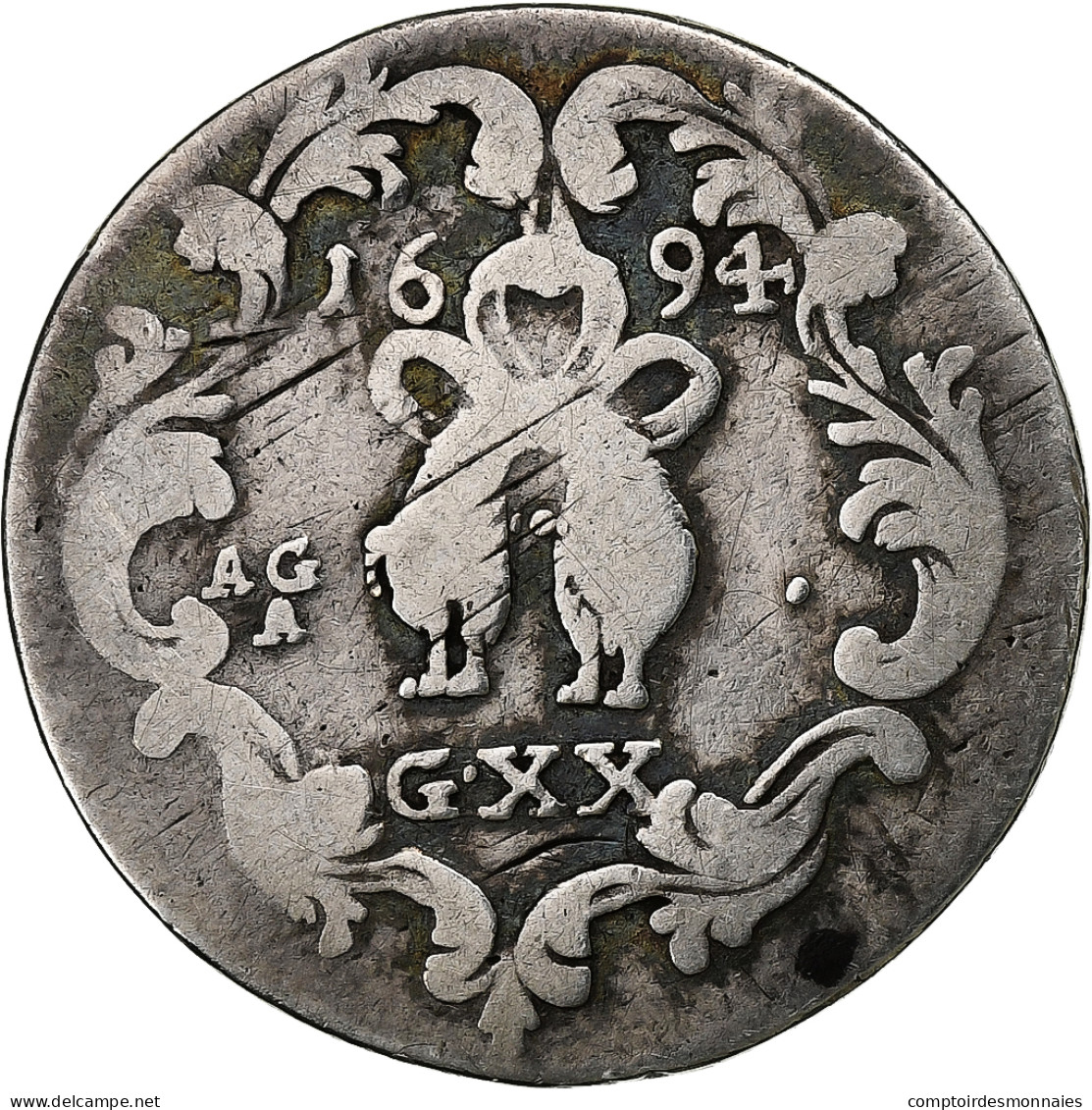 États Italiens, NAPLES, Carlo II, Tari, 1694, Naples, Argent, TB, KM:117 - Neapel & Sizilien