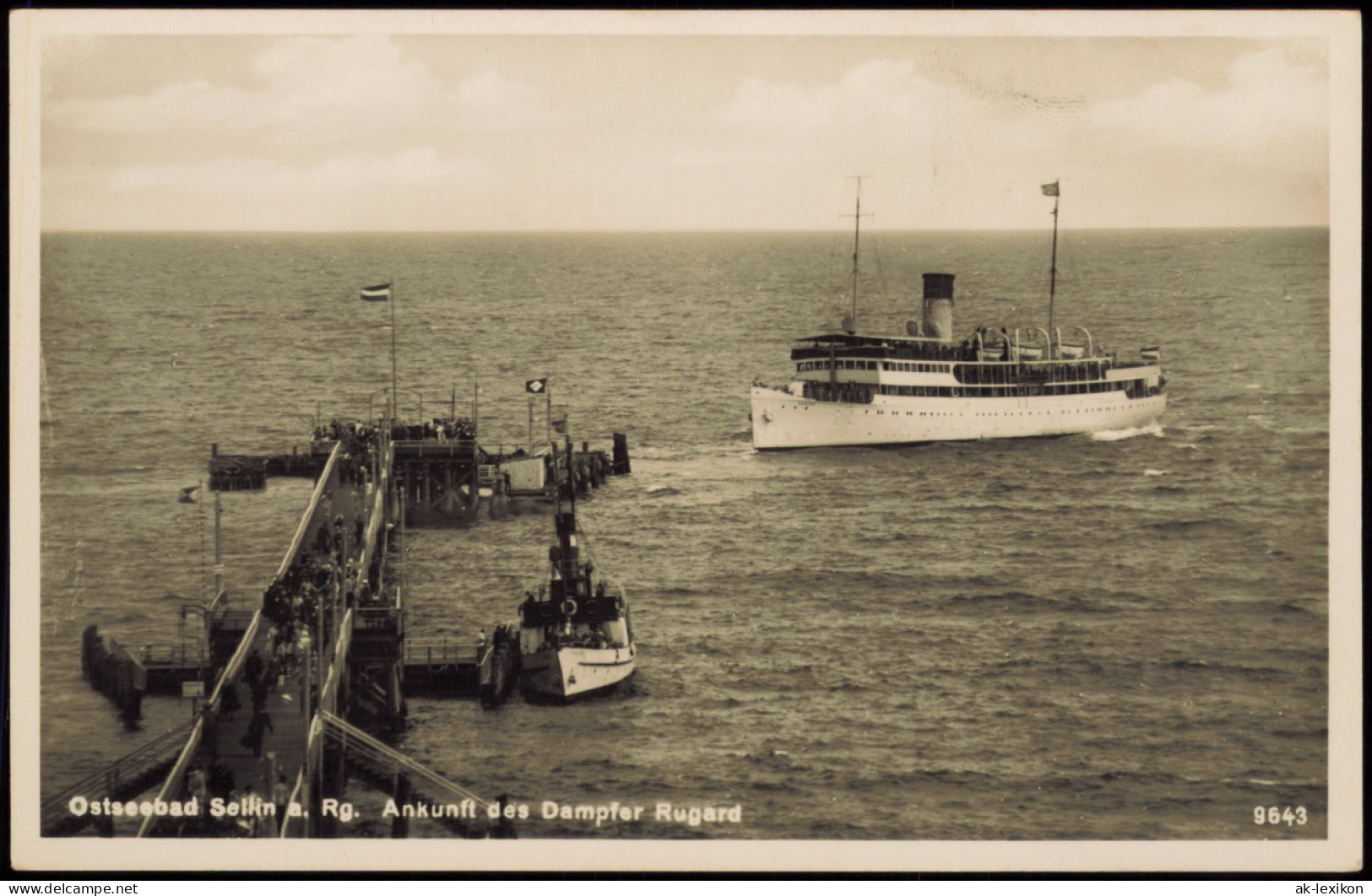 Ansichtskarte Sellin Ankunft Des Dampfer Rugard 1932 - Sellin