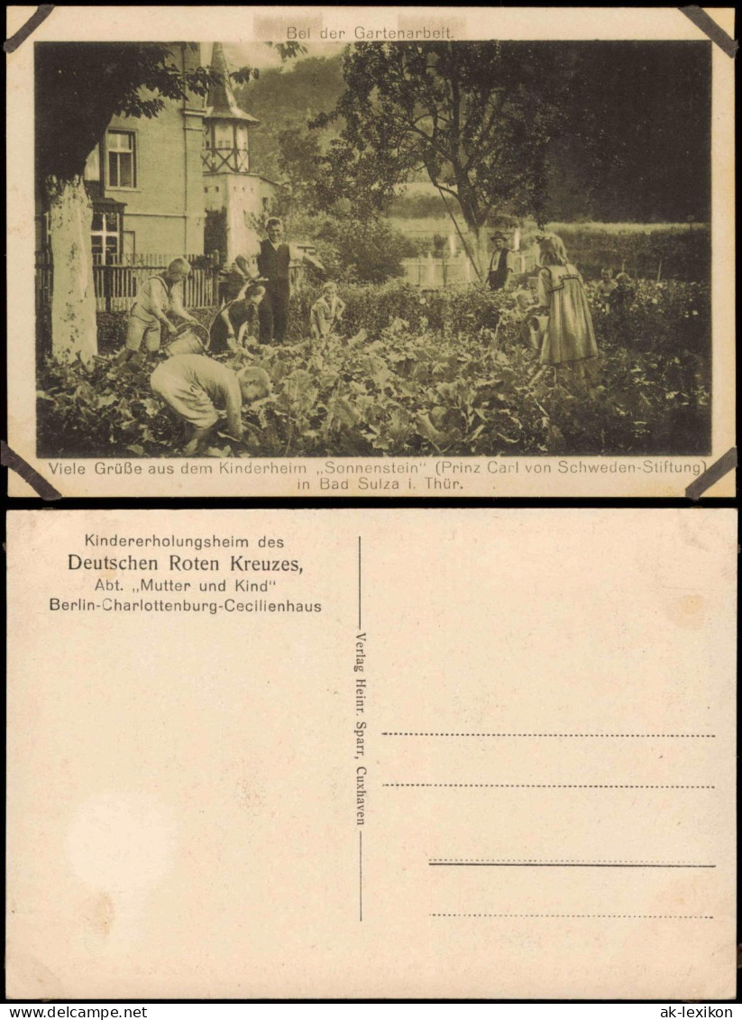 Ansichtskarte Bad Sulza Sonnenstein Kinderheim Gartenarbeit 1915 - Bad Sulza