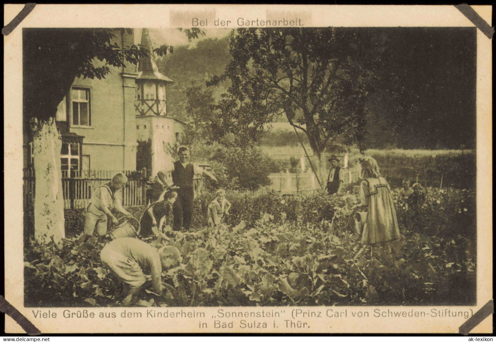 Ansichtskarte Bad Sulza Sonnenstein Kinderheim Gartenarbeit 1915 - Bad Sulza