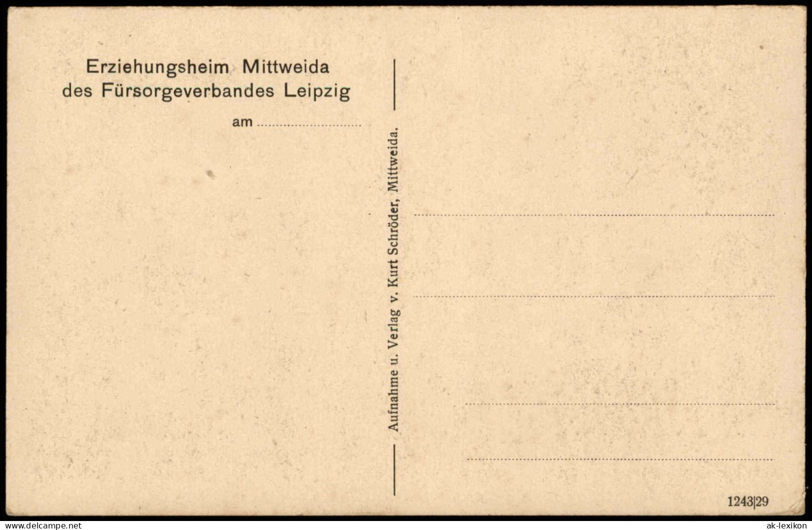 Mittweida Erziehungsheim Mädchenhäuser Des Fürsorgeverbandes Leipzig 1920 - Mittweida