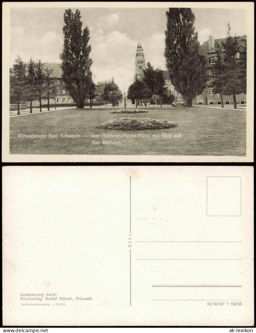 Wittenberge Am Heinrich-Heine-Platz Mit Blick Auf Das Rathaus 1958 - Wittenberge