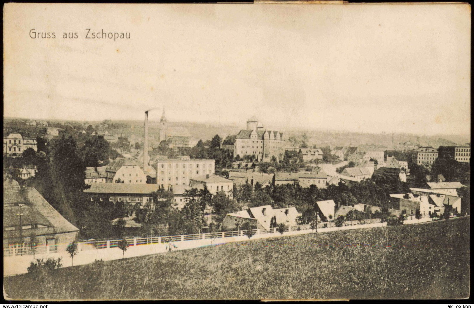 Ansichtskarte Zschopau Mehrbild Klappkarte 1913 - Zschopau