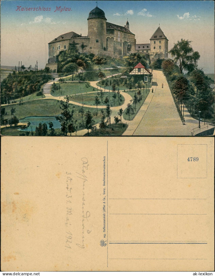 Mylau-Reichenbach (Vogtland) Kaiserschloss Gesamtansicht (Castle Building) 1921 - Mylau