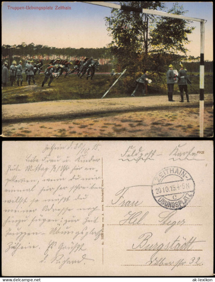 Ansichtskarte Zeithain Truppenübungsplatz, Manöver 1915  Gel. Feldpoststempel - Zeithain