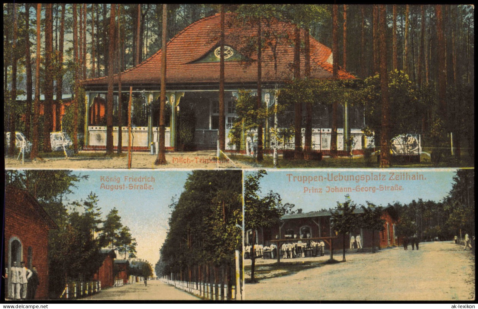 Ansichtskarte Zeithain Truppenübungsplatz 3 Bild Milch-Trinkhalle 1915 - Zeithain
