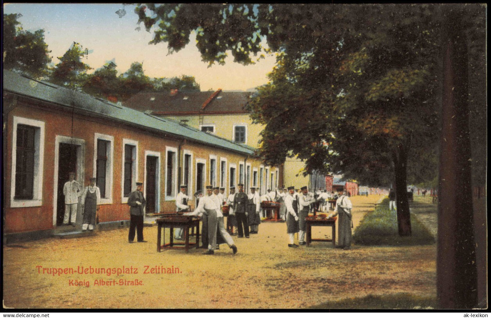 Ansichtskarte Zeithain Truppenübungsplatz König Albert Straße 1914 - Zeithain