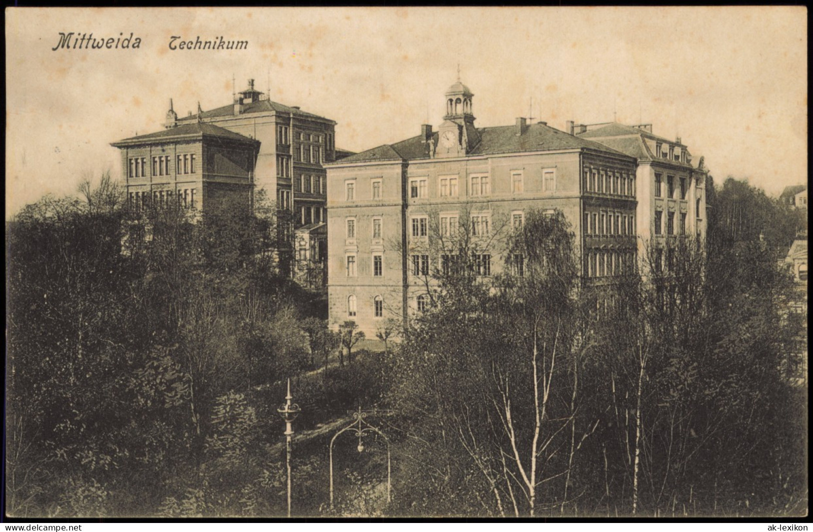 Ansichtskarte Mittweida Technikum, Seitenansicht 1912 - Mittweida