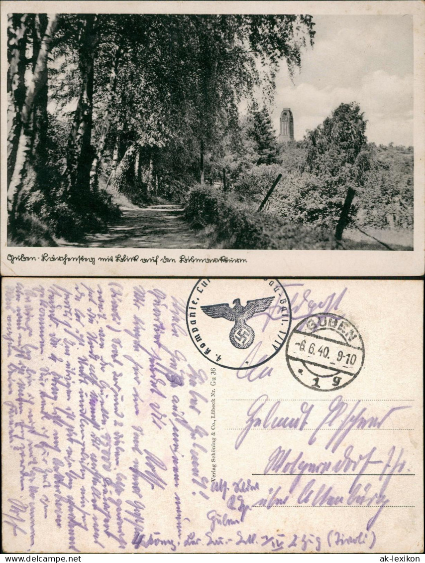 Ansichtskarte Guben Umlandpartie Turm 1940  Gel. Feldpoststempel - Guben