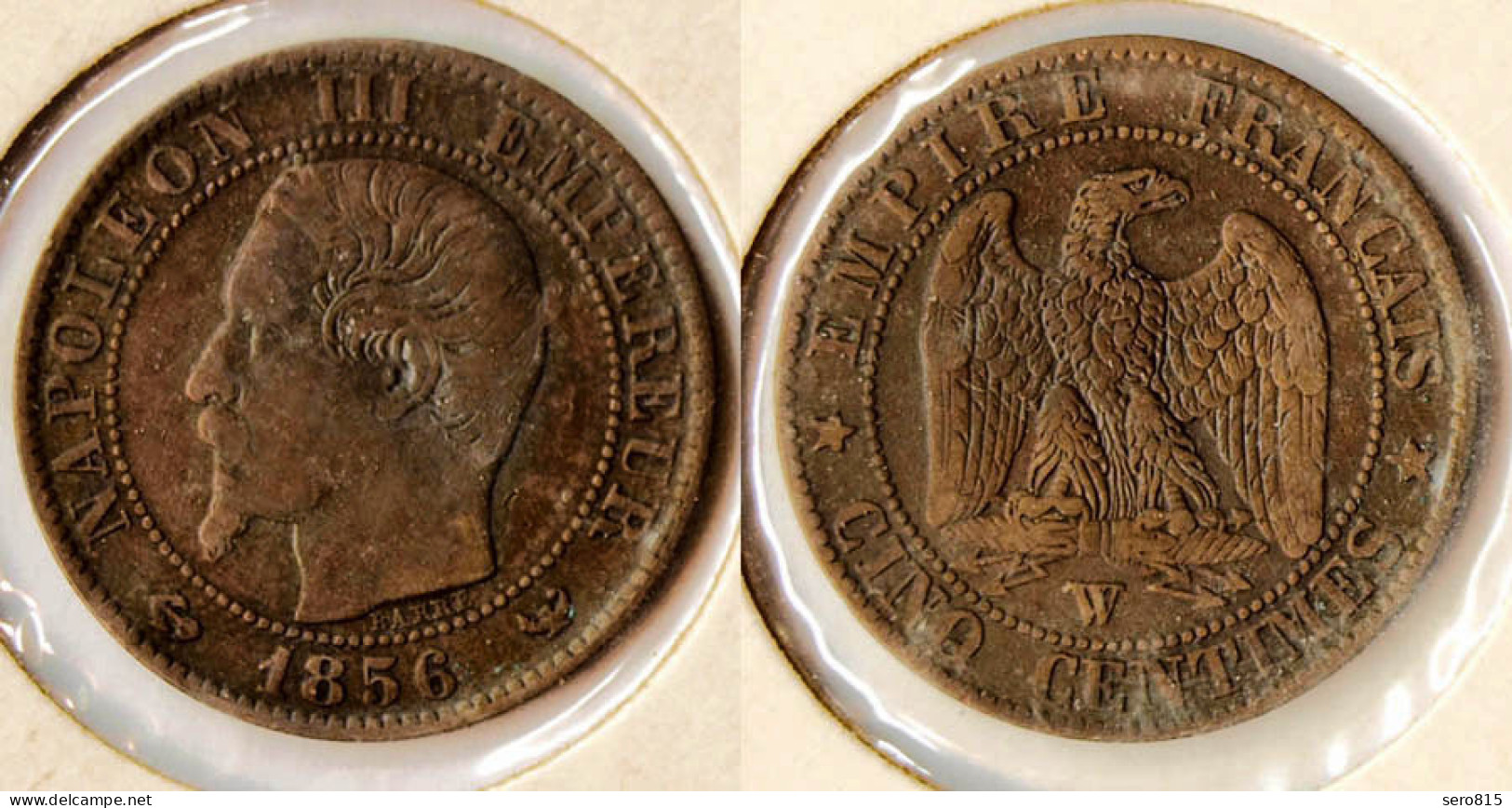 Frankreich France 5 Centimes 1856 W - Napoleon III.  (r783 - Andere & Zonder Classificatie