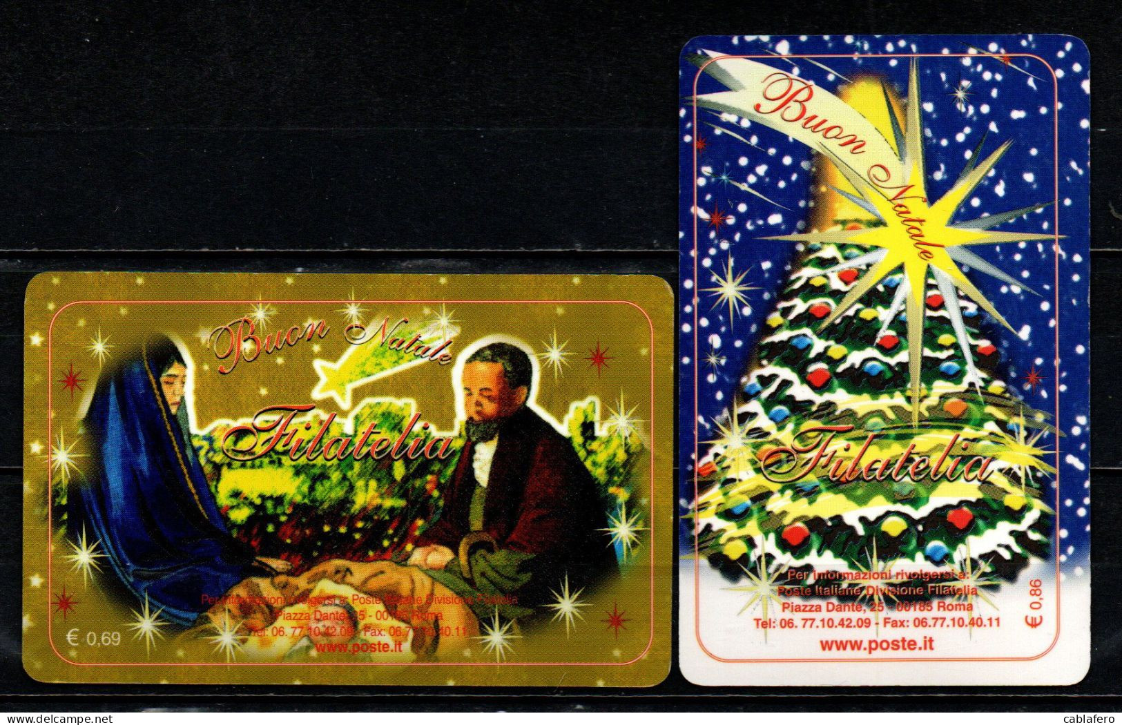 ITALIA - 2004 - NATALE RELIGIOSO E NATALE LAICO - MNH - Philatelic Cards