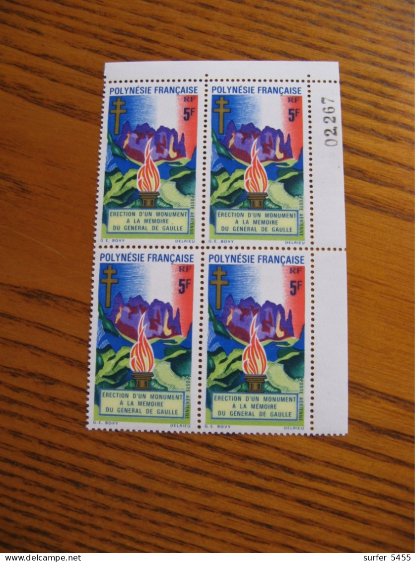 POLYNESIE YVERT POSTE AERIENNE N° 46 BLOC DE 4  NEUF** LUXE - MNH - COTE 40,80 E - Neufs