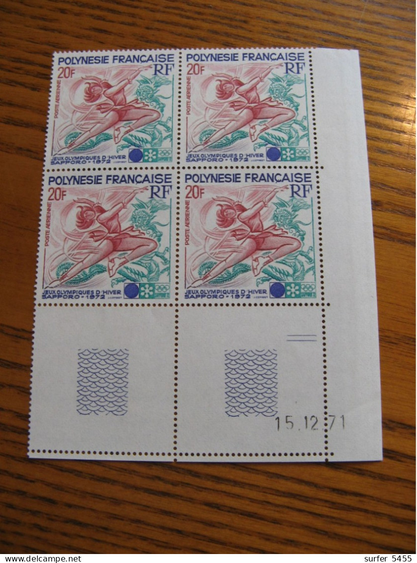 POLYNESIE YVERT POSTE AERIENNE N° 61 BLOC DE 4  CD NEUF** LUXE - MNH - COTE 54,00 E - Ongebruikt