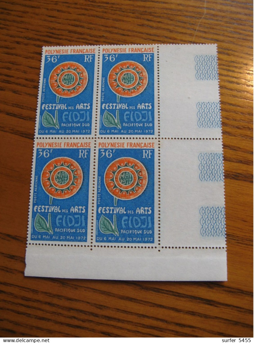 POLYNESIE YVERT POSTE AERIENNE N° 63 BLOC DE 4 NEUF** LUXE - MNH - COTE 44,00 E - Unused Stamps