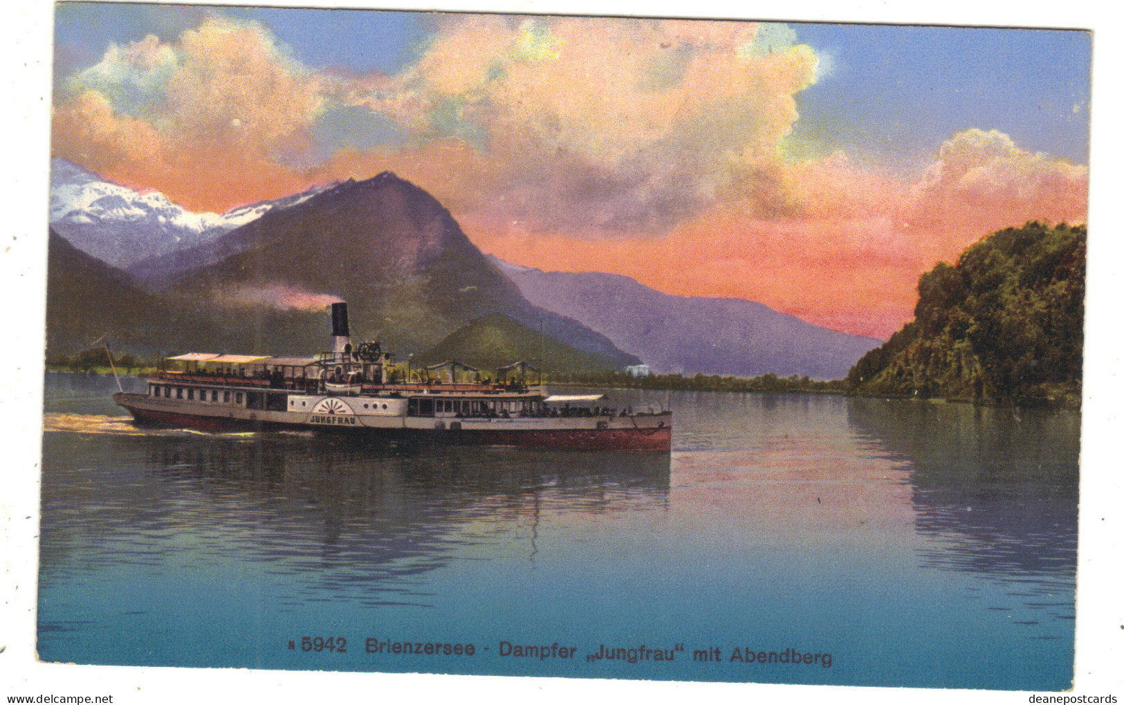 Switzerland - Brienzersee Dampfer Jungfrau Mit Abendberg, Paddle Steamer - Verzamelingen & Kavels