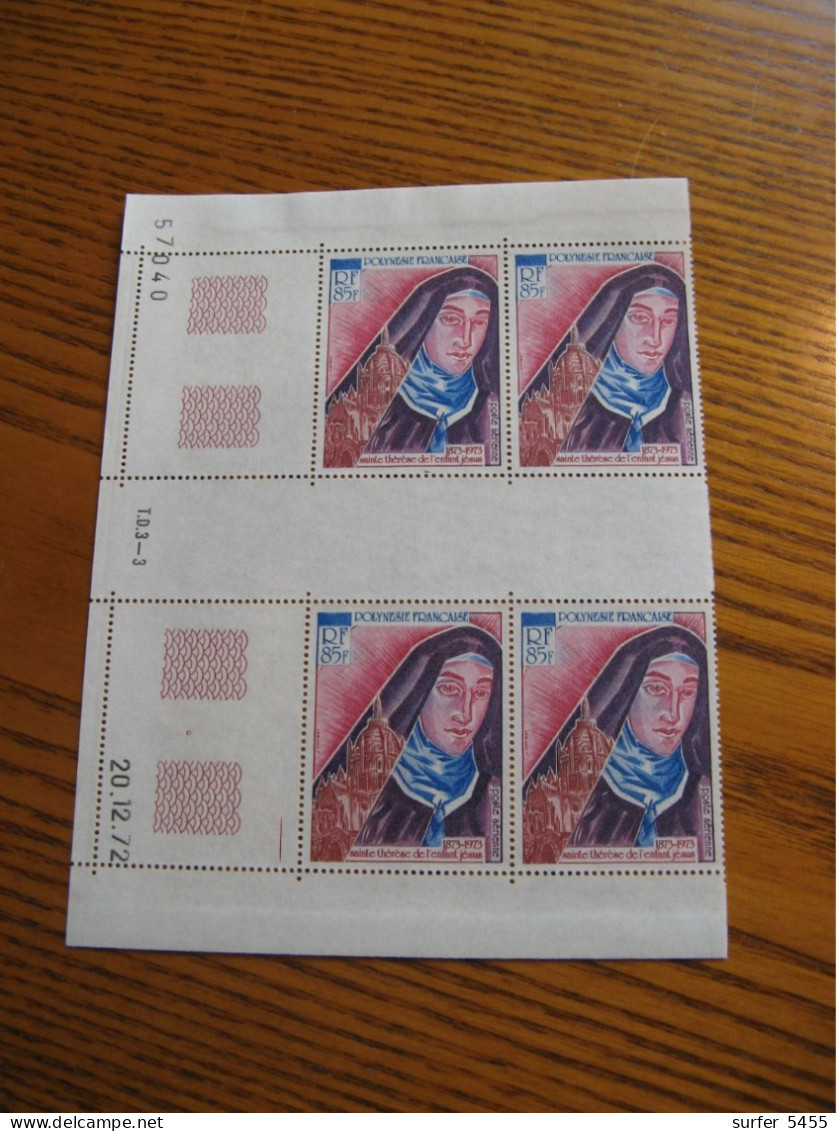 POLYNESIE YVERT POSTE AERIENNE N°  71 BLOC DE 4 CD NEUF** LUXE - MNH - COTE 124,00 E - Unused Stamps