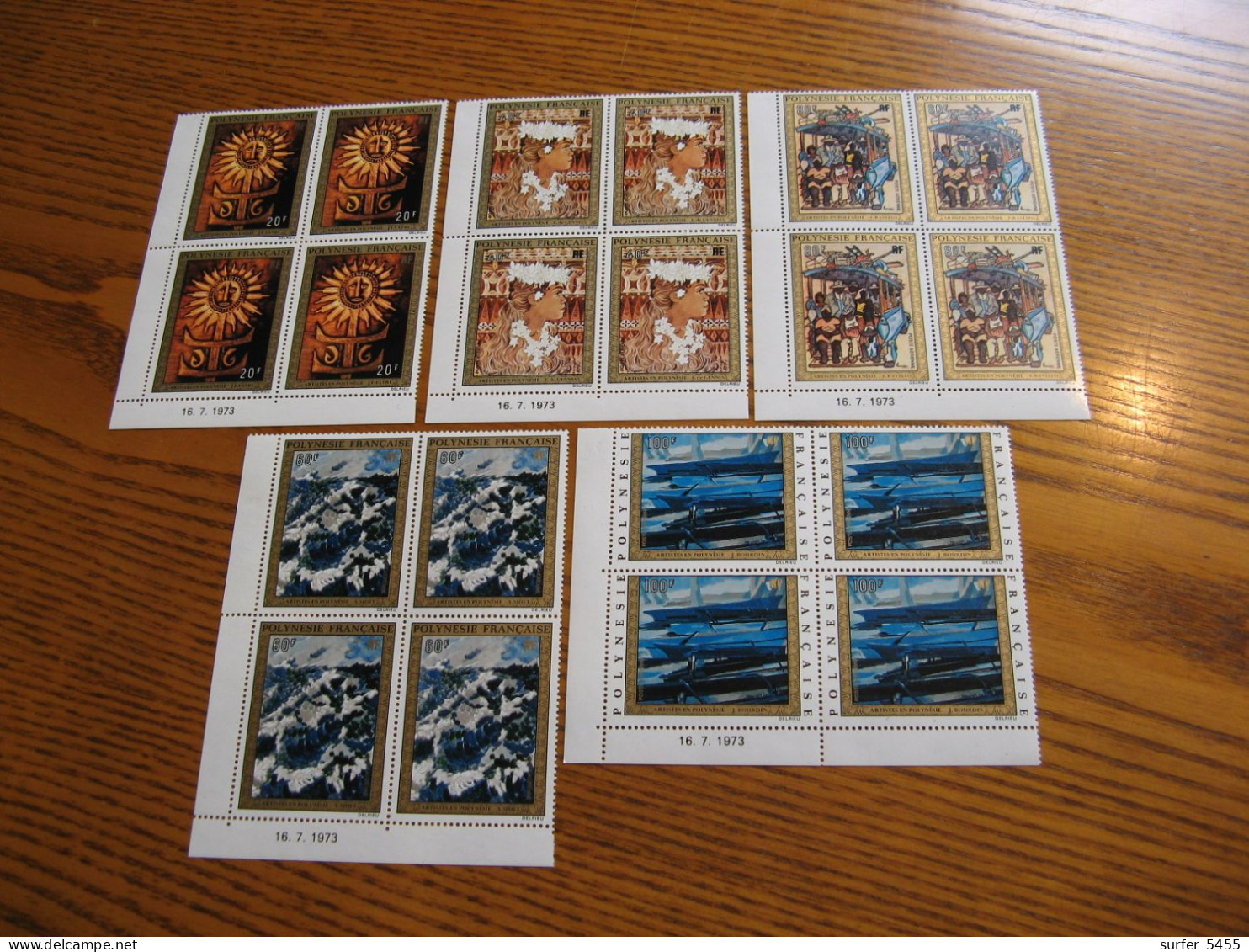 POLYNESIE YVERT POSTE AERIENNE N°  77/81 BLOCS DE 4 CD NEUFS** LUXE - MNH - COTE 440,00 E - Ongebruikt