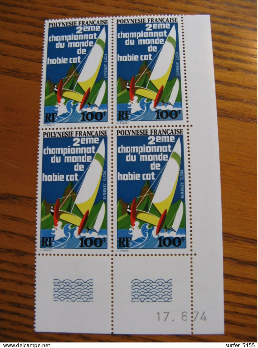 POLYNESIE YVERT POSTE AERIENNE N°  83 BLOC DE 4 CD NEUF** LUXE - MNH - COTE 132,00 E - Unused Stamps