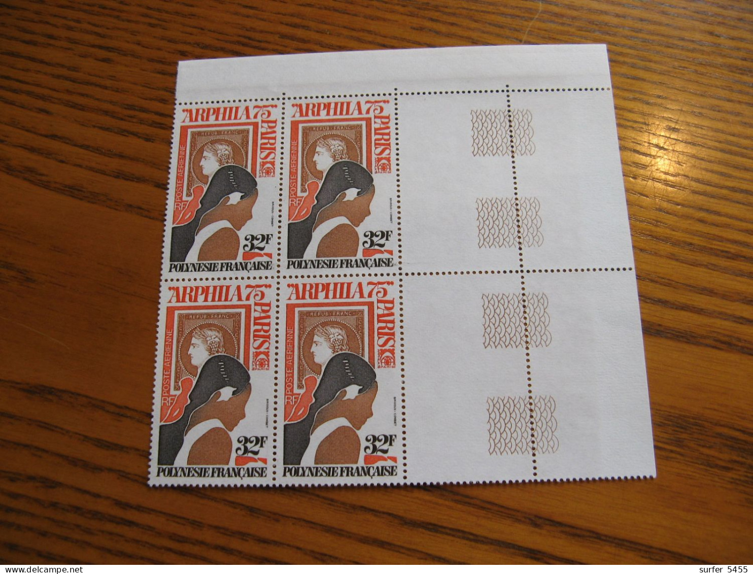 POLYNESIE YVERT POSTE AERIENNE N°  92 BLOC DE 4 NEUF** LUXE - MNH - COTE 40,00 E - Unused Stamps