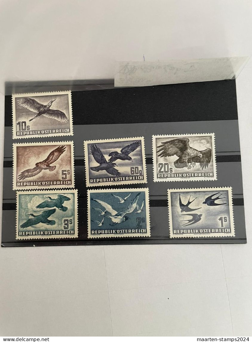 Austria Mi Airmail Birds 1950-60 Complete **, CV 350, Desired Revenue Minimally 55 - Unused Stamps