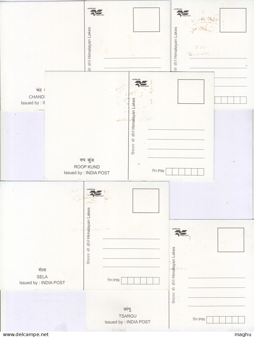 Set Of 5 Maxicard, Maximum, Himalayan Lakes 2006, Nature, Glacier, Water, Geography, Mountain, India Post Logo - Lettres & Documents