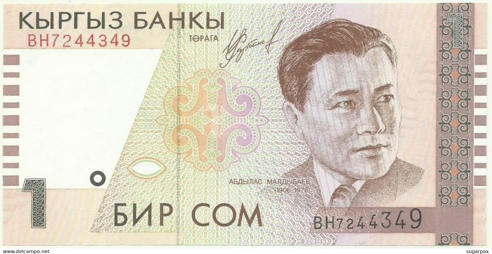 KYRGYZSTAN - 1 SOM - 1999 - Pick 15 - UNC. - Série BH - Kirgisistan