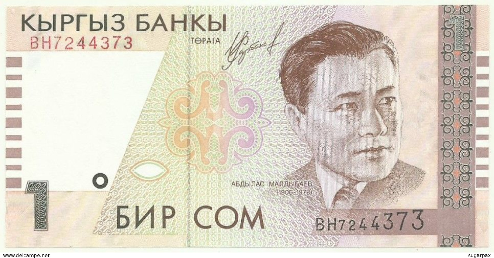 KYRGYZSTAN - 1 SOM - 1999 - Pick 15 - UNC. - Série BH - Kirgizïe