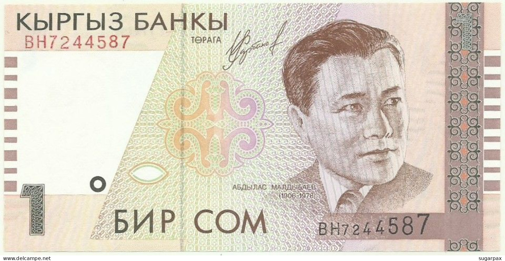 KYRGYZSTAN - 1 SOM - 1999 - Pick 15 - UNC. - Série BH - Kyrgyzstan