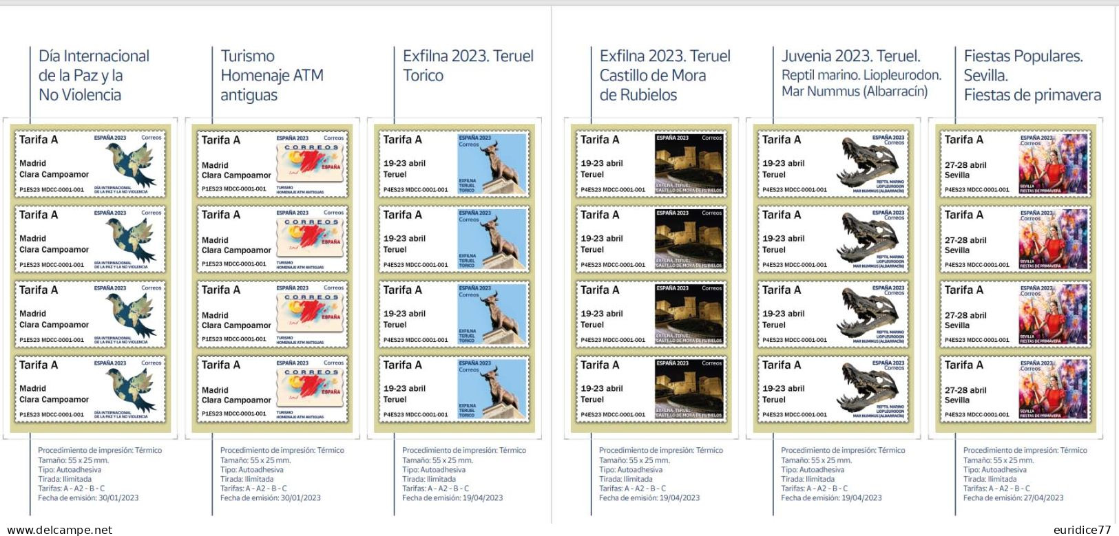 Spain Espagne España 2023 - ATM Coleccion 12 Tiras Libro Anual Mnh** - Machine Labels [ATM]