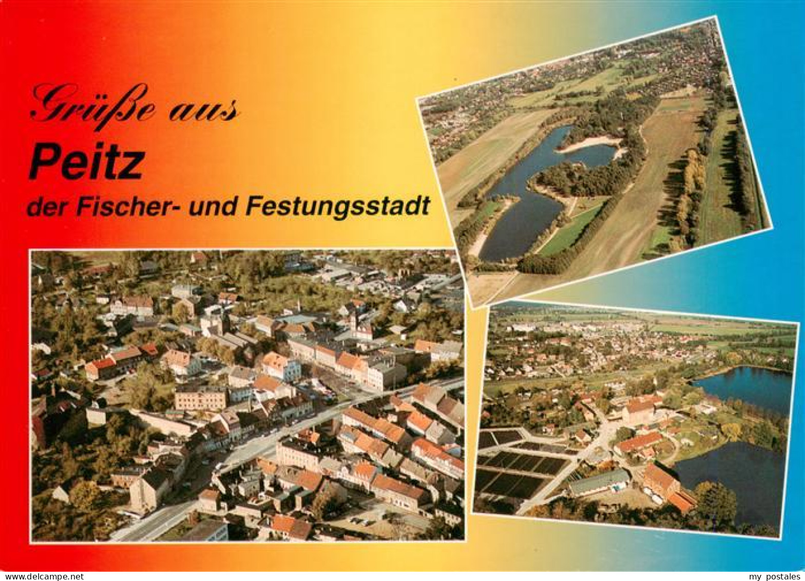 73959115 Peitz Stadtbild Badesee Garkoschke Peitzer Teichlandschaft Fliegeraufna - Peitz