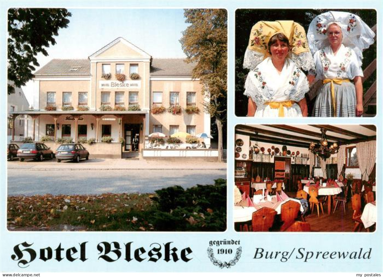 73959077 Burg_Spreewald Hotel Bleske Gastraum Trachtenfrauen - Burg (Spreewald)