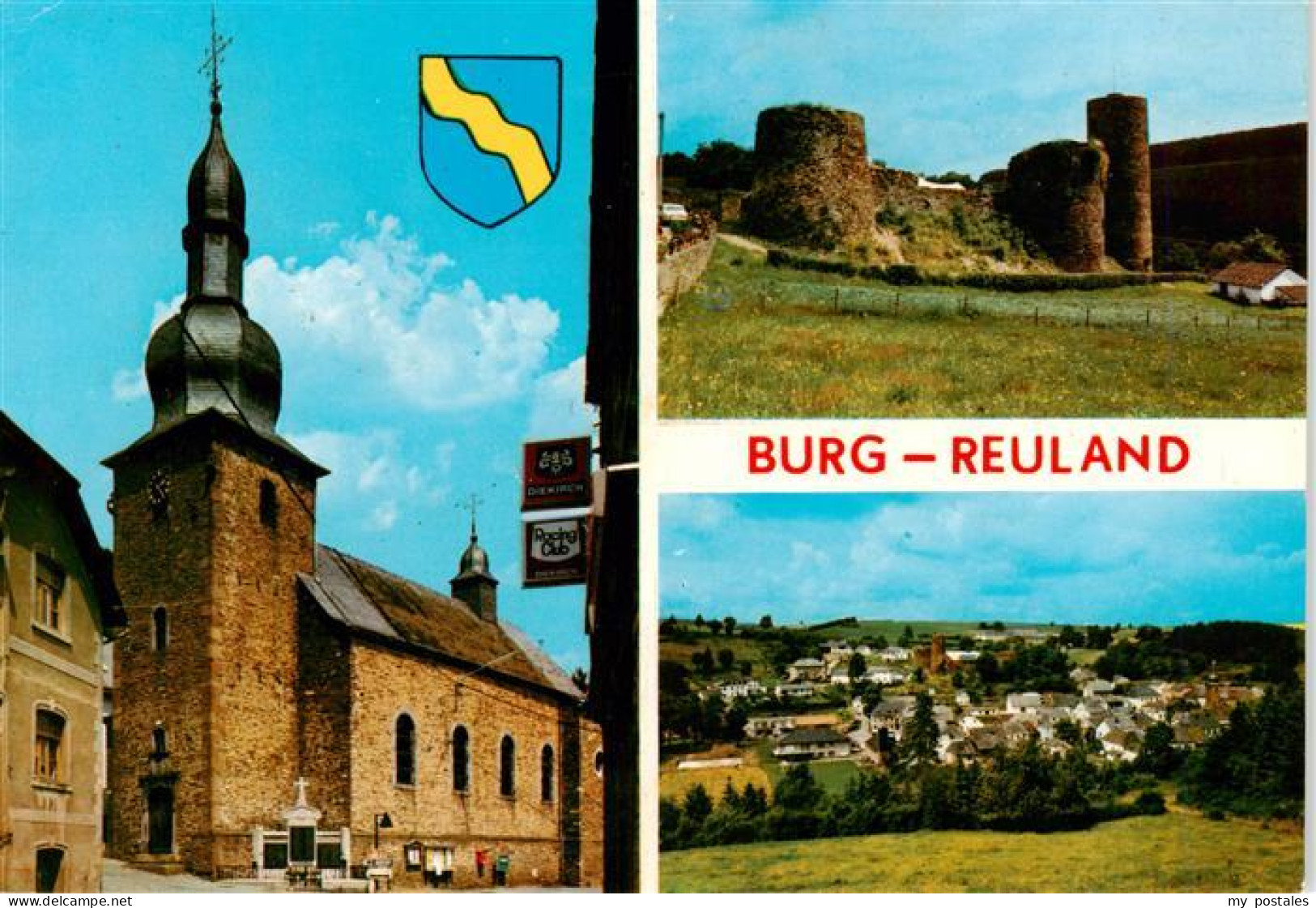 73919222 Reuland Burgreuland Burg-Reuland Belgie Kirche Schlossruine Panorama - Burg-Reuland