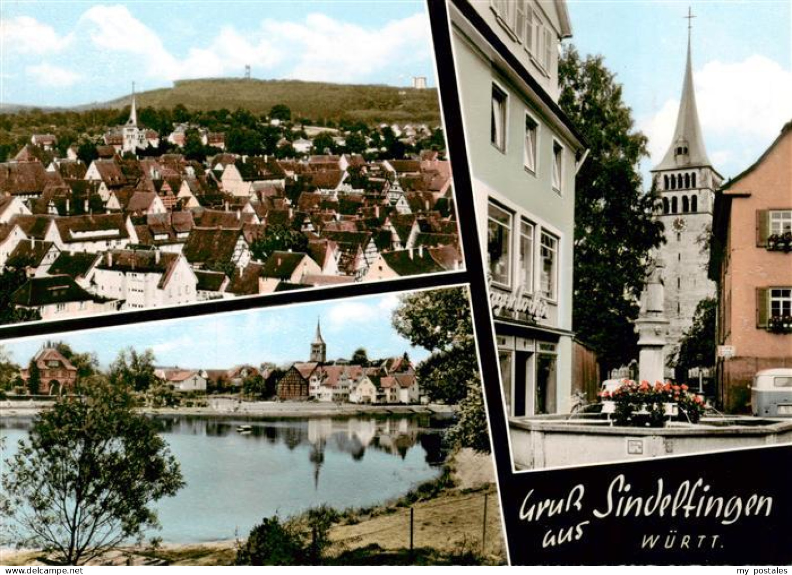 73878632 Sindelfingen Stadtpanorama Altstadt Brunnen Kirche Partie Am Wasser Sin - Sindelfingen