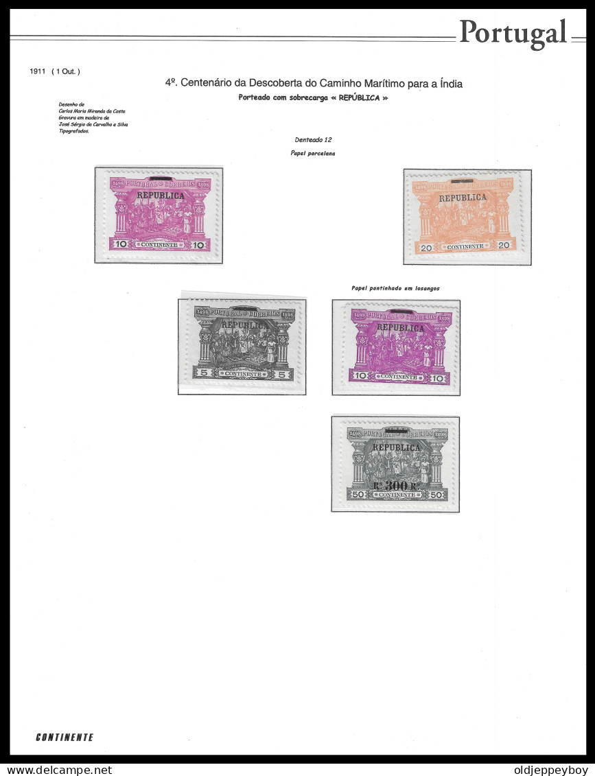 1911 PORTUGAL Postage Due Stamps OVPT REPUBLICA PAPEL PORCELANA, PONTINHADO EM LOSAGOS PERF12 MNH** 1 STAMP MH SEE SCANS - Nuovi