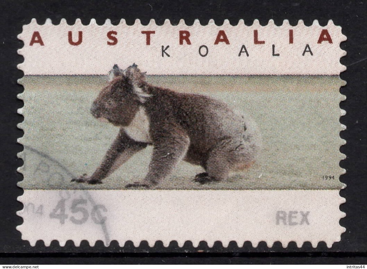 AUSTRALIA 1994 KOALA AND KANGAROO (COUNTER PRINTED) "45c KOALA ON GROUND" STAMP VFU - Used Stamps