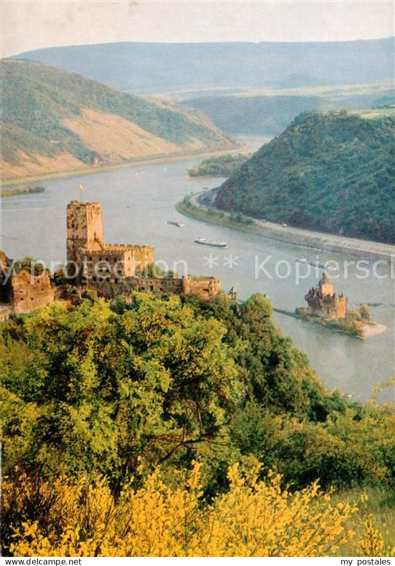 73811132 Kaub Caub Rhein Burg Gutenfels Und Die Pfalz  - Kaub