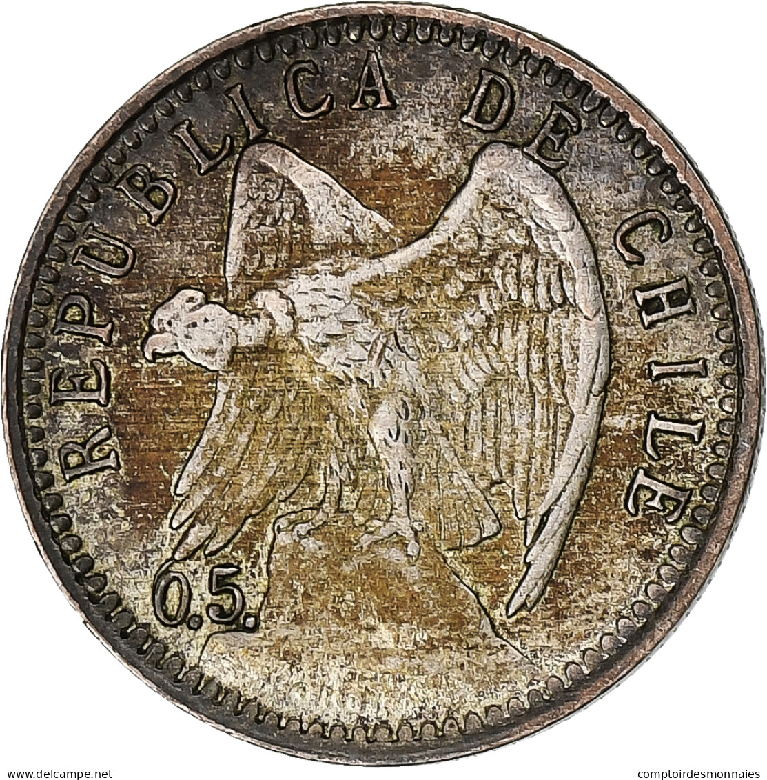 Chili, 5 Centavos, 1899, Santiago, Argent, TB+, KM:155.2 - Chile